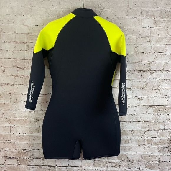 NWT Action Plus Large Wetsuit Long Sleeve Short Version Unisex Black Neon Yellow - Picture 8 of 8